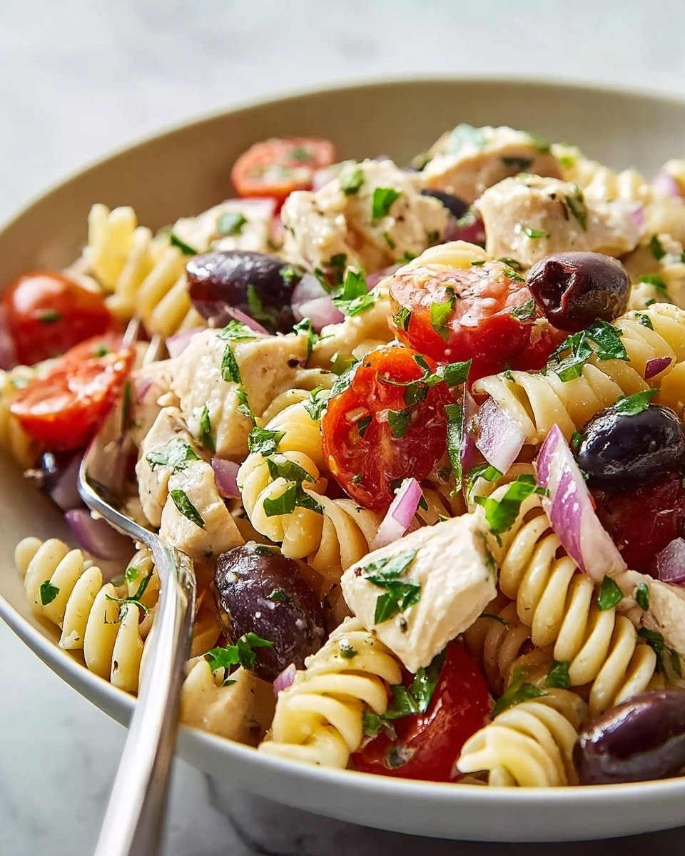 Mediterranean Chicken Pasta Salad Recipe - Recipe Image